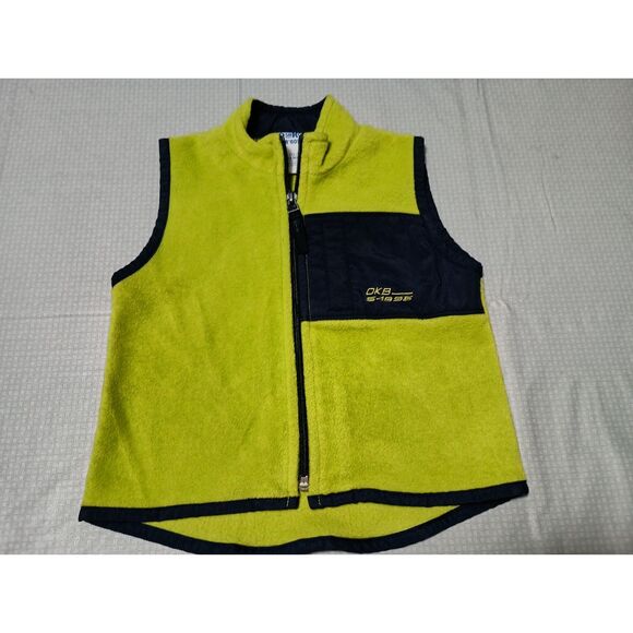 OSHKOSH B'gosh, Green/Blue Fleece Vest with Zipper, 24 Months - Picture 1 of 4